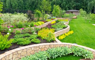 Natural landscaping in home garden